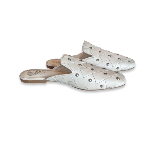 Vince Camuto White Studded Mules - Picture 2 of 8